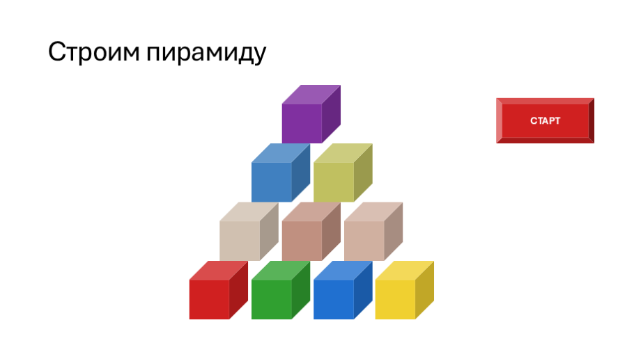 Что должно получиться. Кнопка «Старт» встанет справа на следующем шаге.